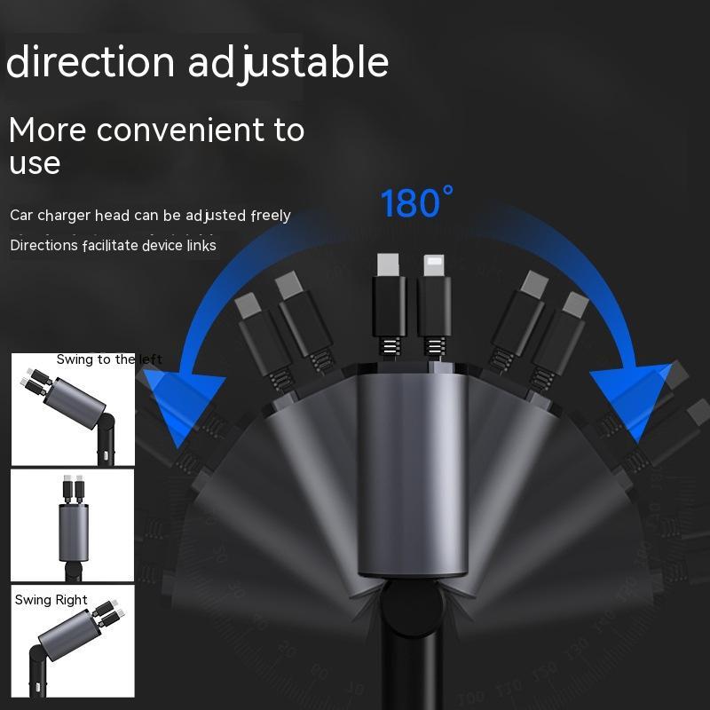 100W Super Fast Car Charger USB And TYPE-C Adapter